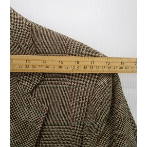VINTAGE Brooks Brothers Sport Coat 42 Houndstooth Windowpane Blazer - Picture 7 of 12